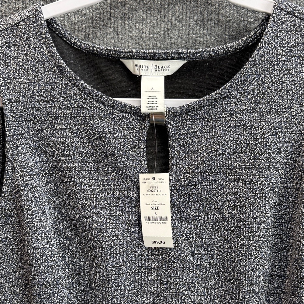 WHBM Sleeveless Heathered Gray Fit-and-Flare Dress Women’s Size 6 NWT - Picture 2 of 11